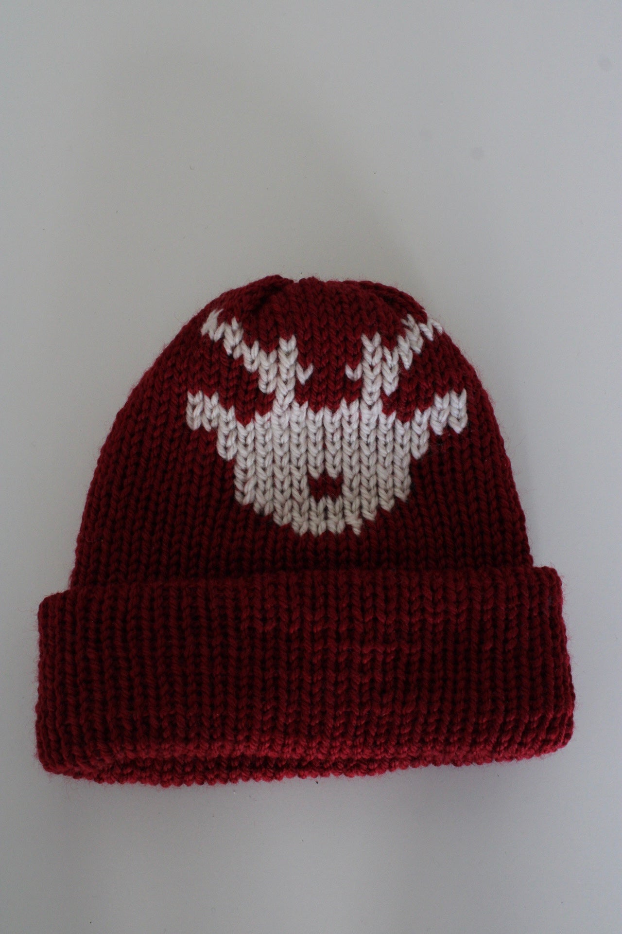🎄Reindeer Knit Beanie – Handmade & One of a Kind