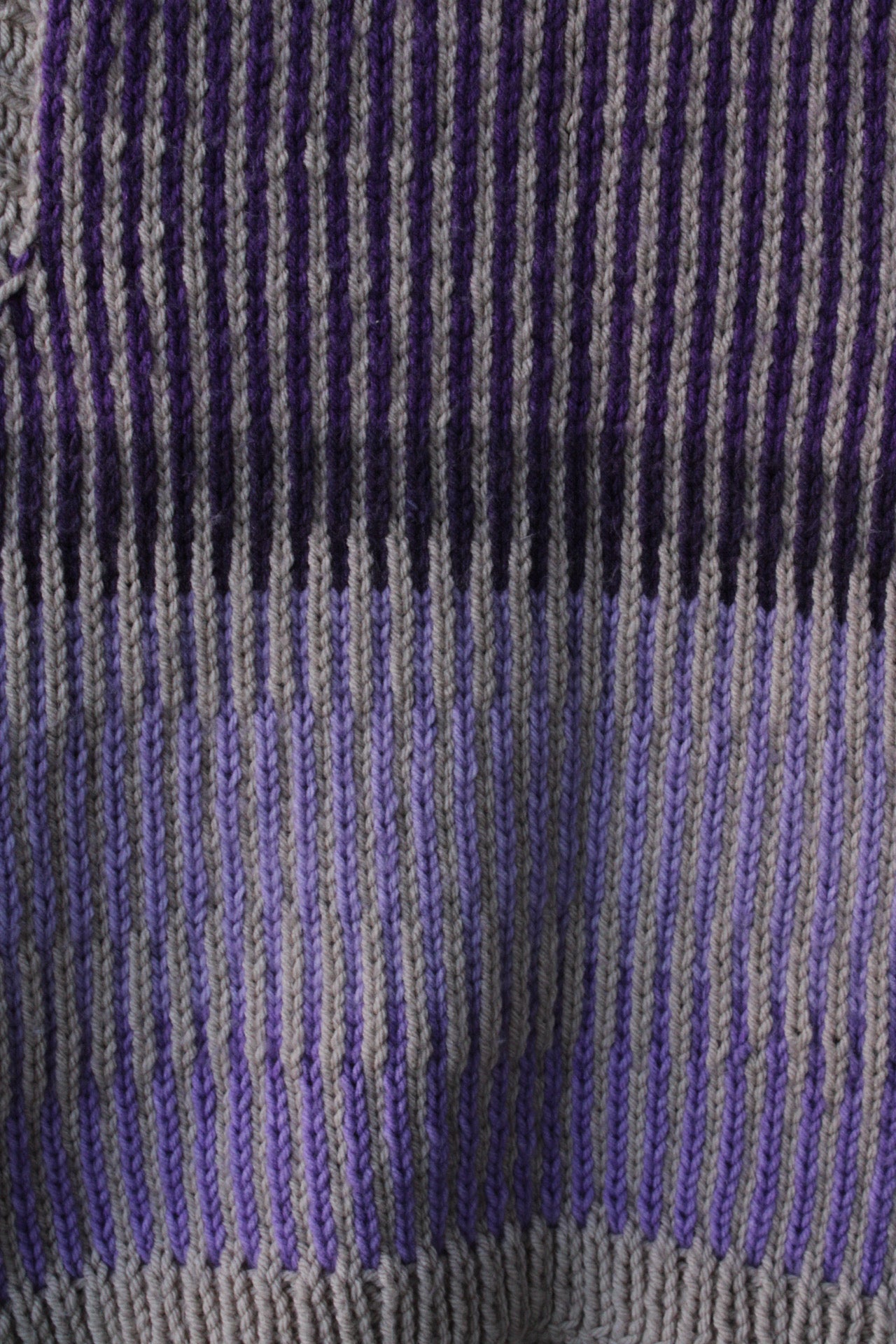 π§΅π Handmade Knit Vest β Neutral & Purple Stripes (Size: Medium) ππ§΅