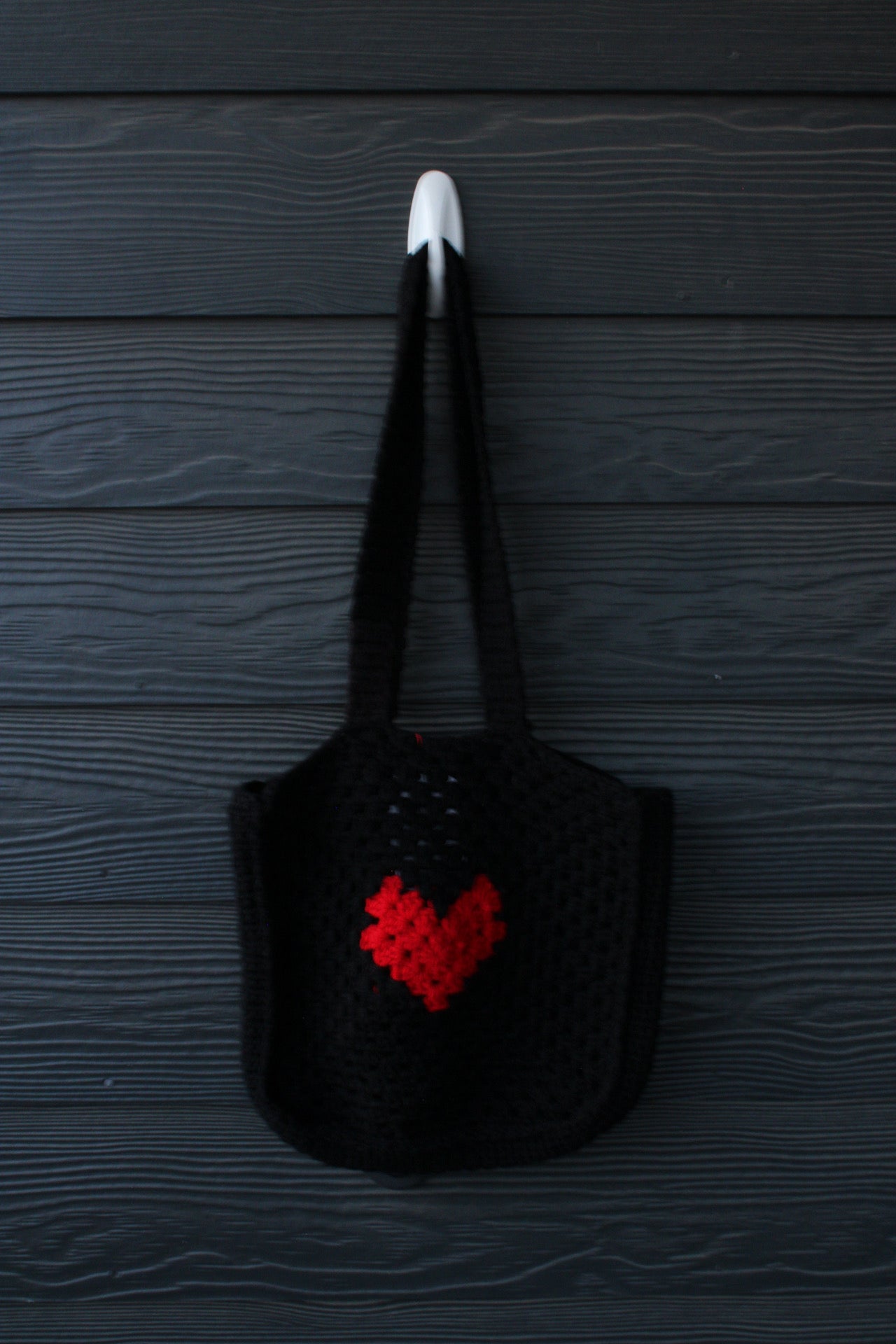 🖤❤️ Handmade Crochet Heart Tote Bag ❤️🖤