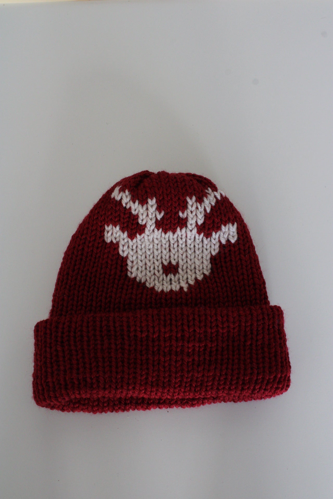 🎄Reindeer Knit Beanie – Handmade & One of a Kind