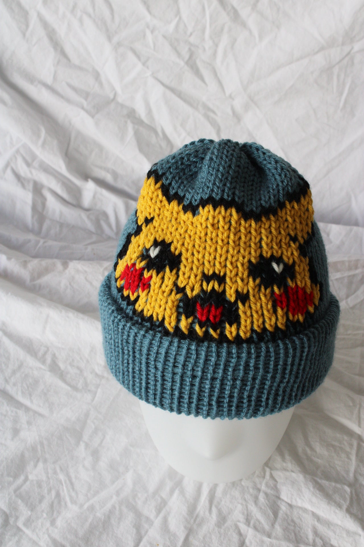 Pikachu Pokémon Knit Beanie – Handmade & One of a Kind