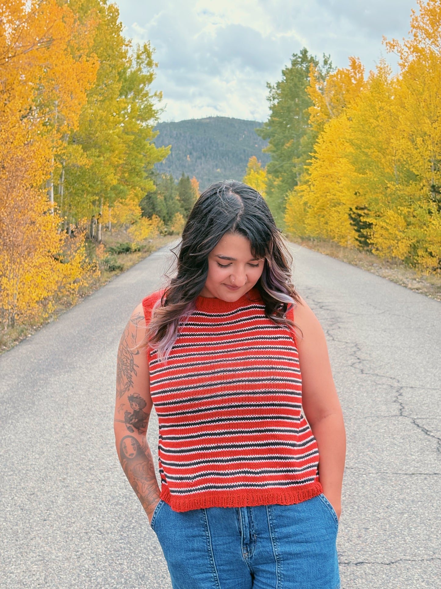 Handmade Striped Knit Vest – Cozy Fall Layer