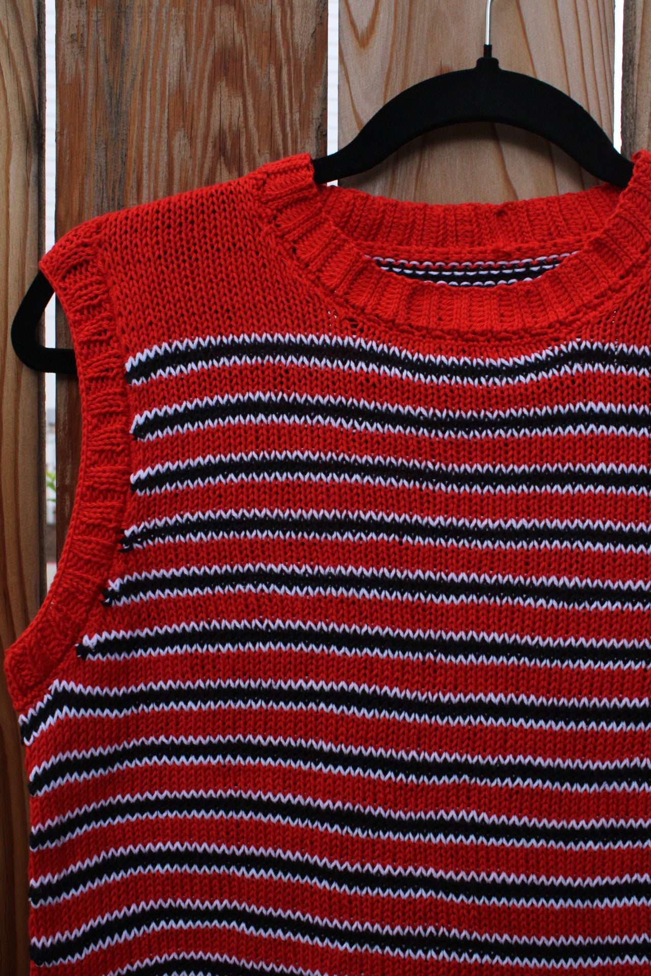 Handmade Striped Knit Vest – Cozy Fall Layer