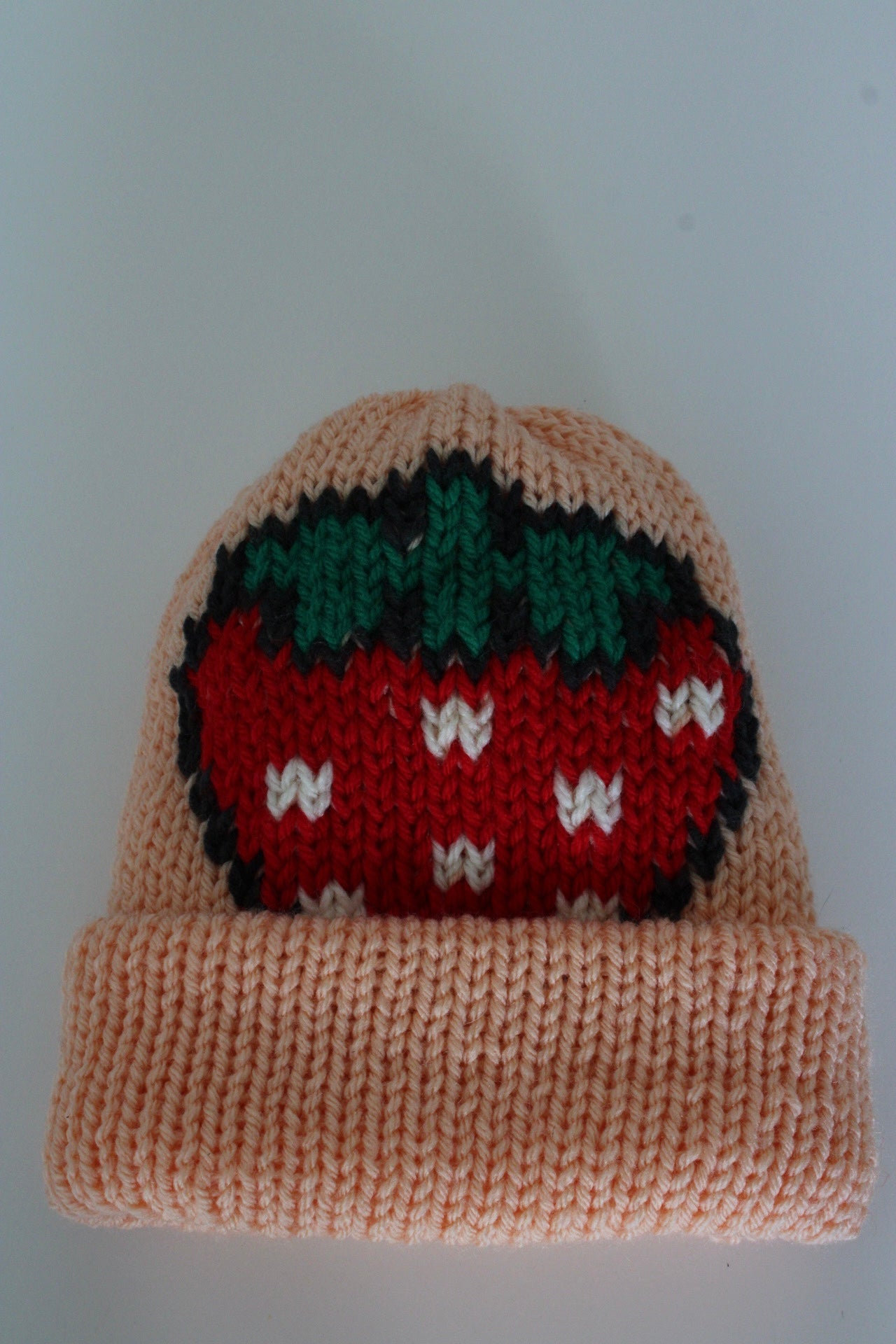 🍓 Strawberry Knit Beanie – Handmade & One of a Kind