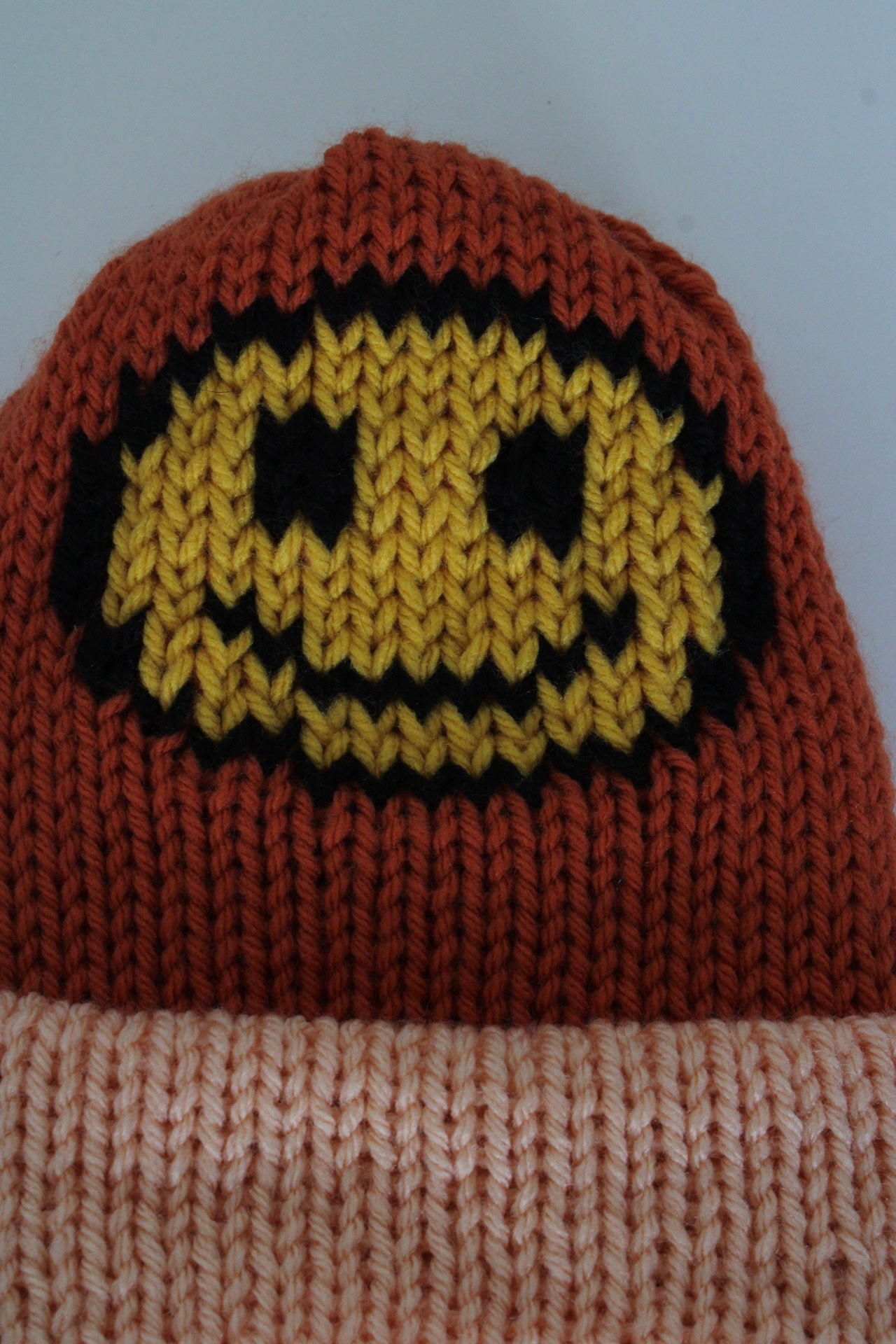 🙂 Smiley Face Knit Beanie – Handmade & One of a Kind
