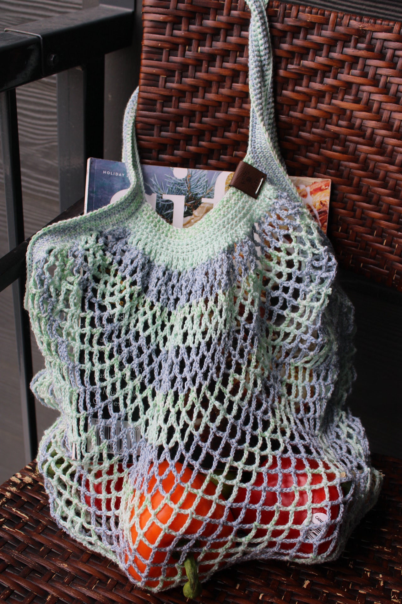 Handmade Crochet Market Bag – Eco-Friendly & Reusable Produce Tote
