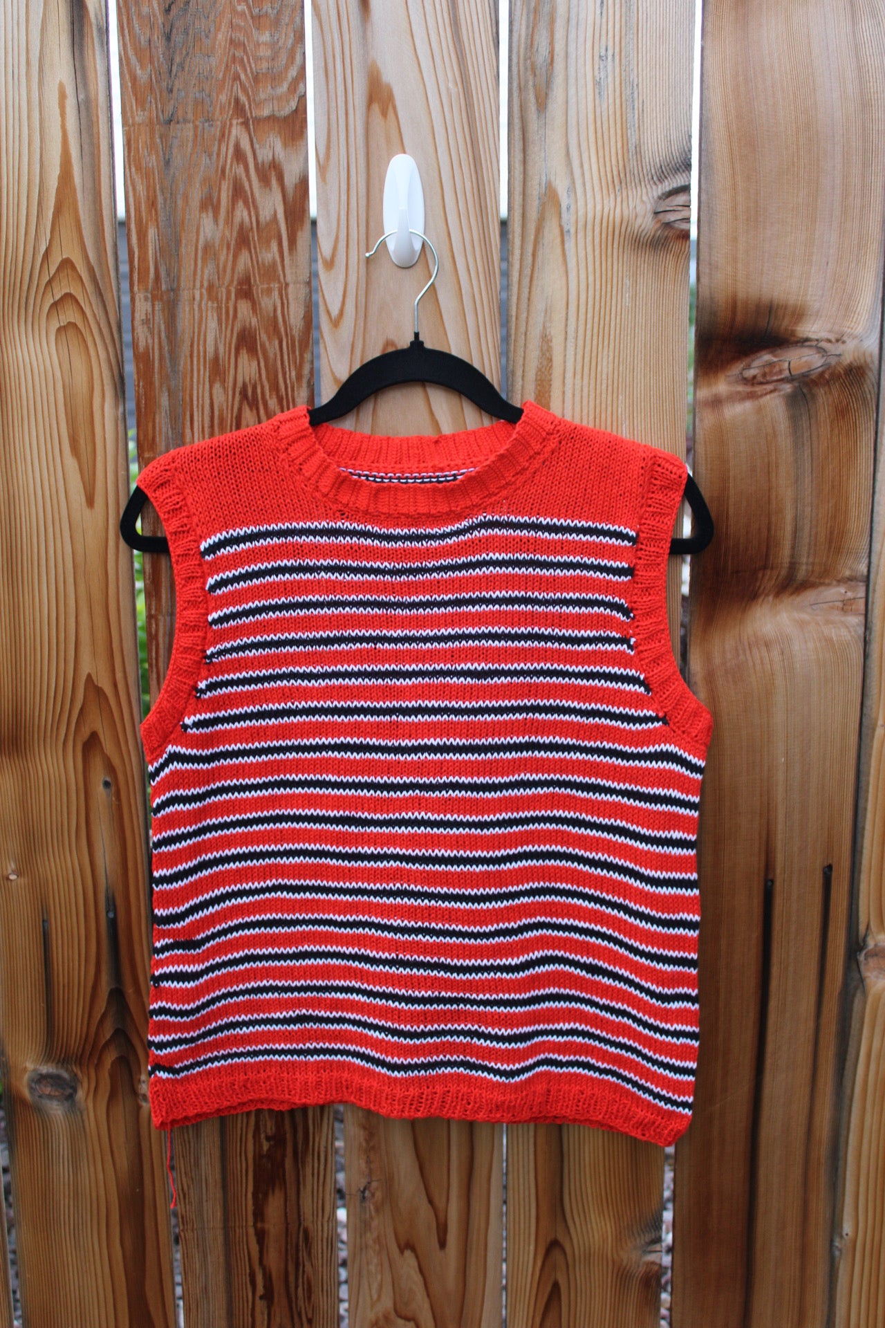 Handmade Striped Knit Vest – Cozy Fall Layer