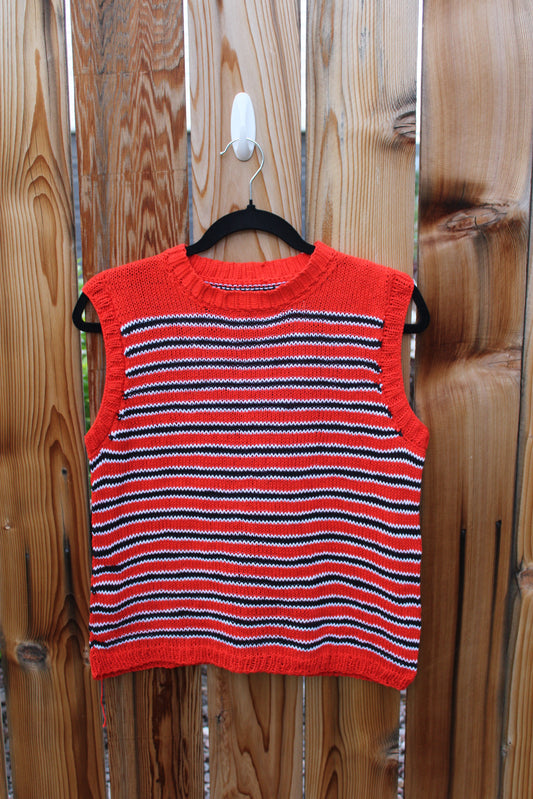 Handmade Striped Knit Vest – Cozy Fall Layer