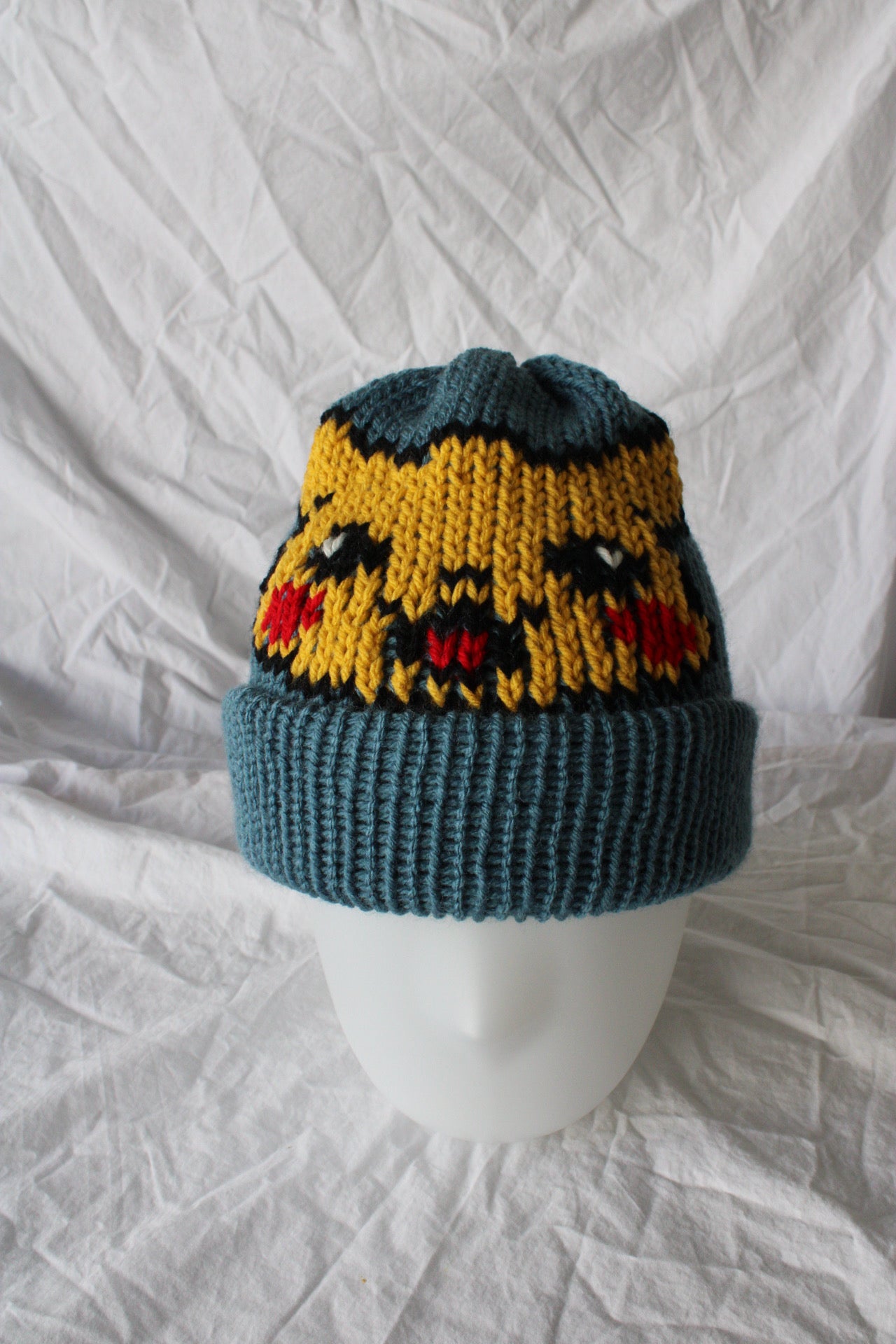 Pikachu Pokémon Knit Beanie – Handmade & One of a Kind
