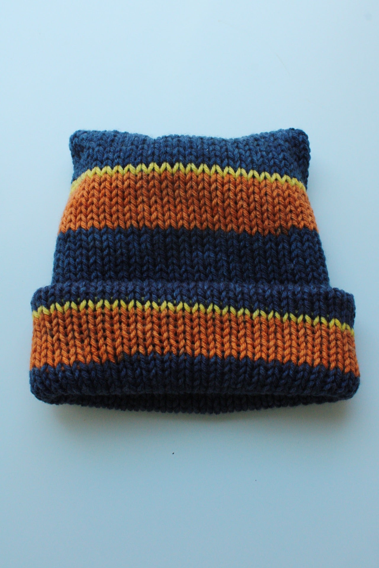 Handmade Knitted Winter Beanie – Cozy & Warm Striped Design