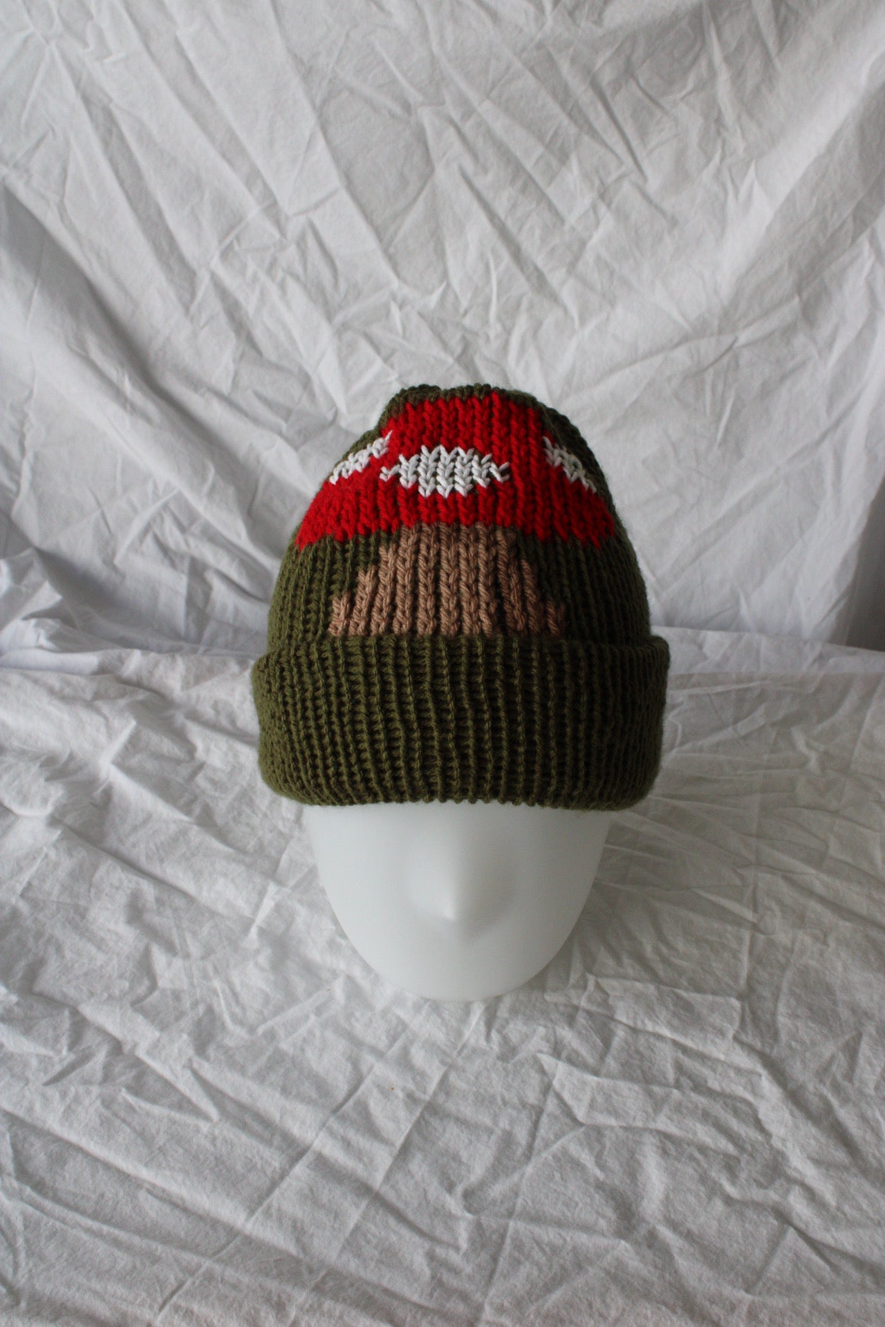 🍄 Mushroom Knit Beanie – Handmade & One of a Kind