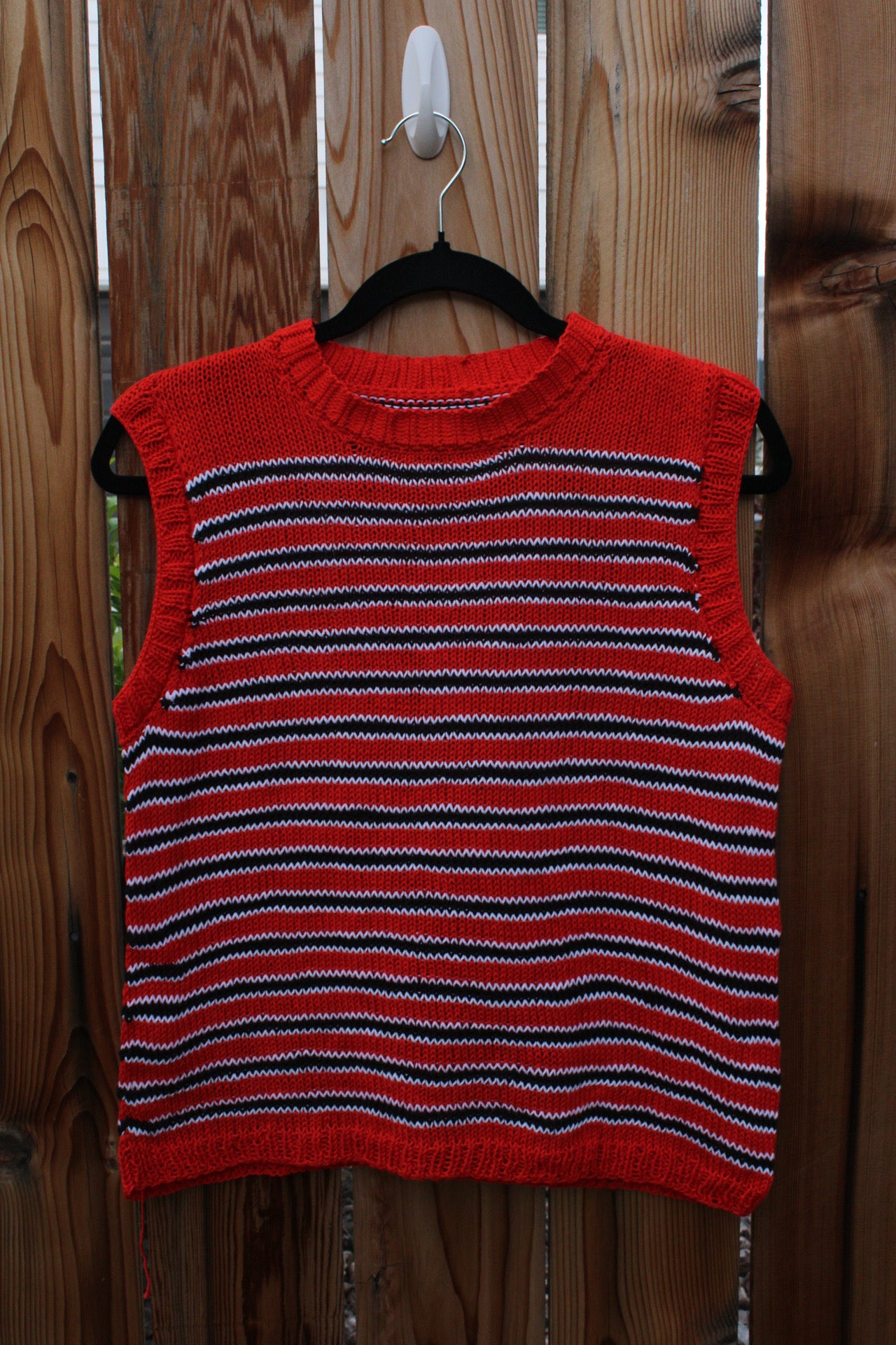 Handmade Striped Knit Vest – Cozy Fall Layer