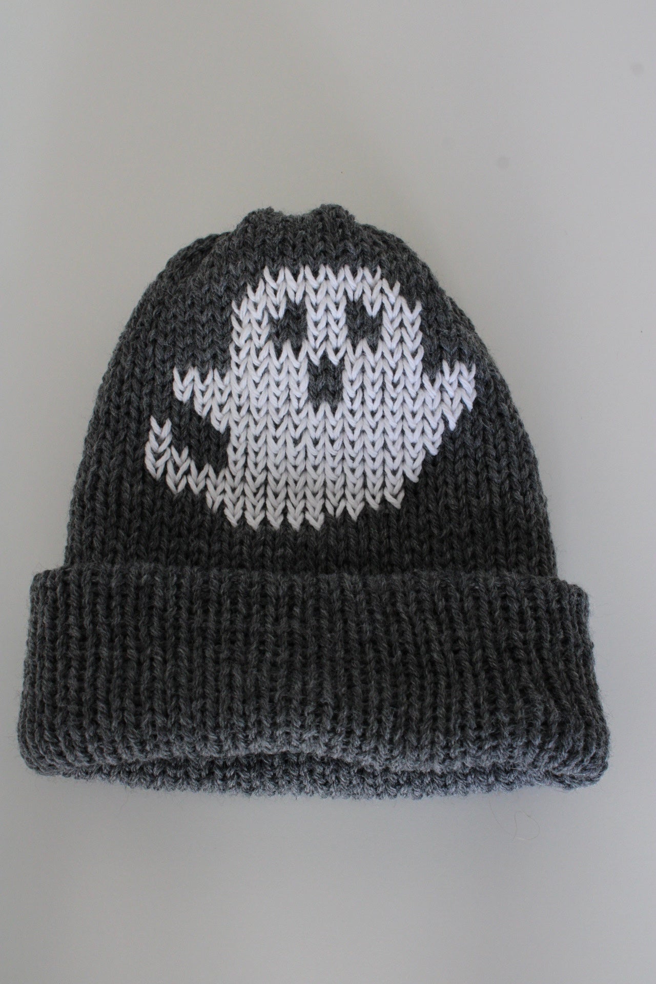 👻 Ghost Knit Beanie – Handmade & One of a Kind