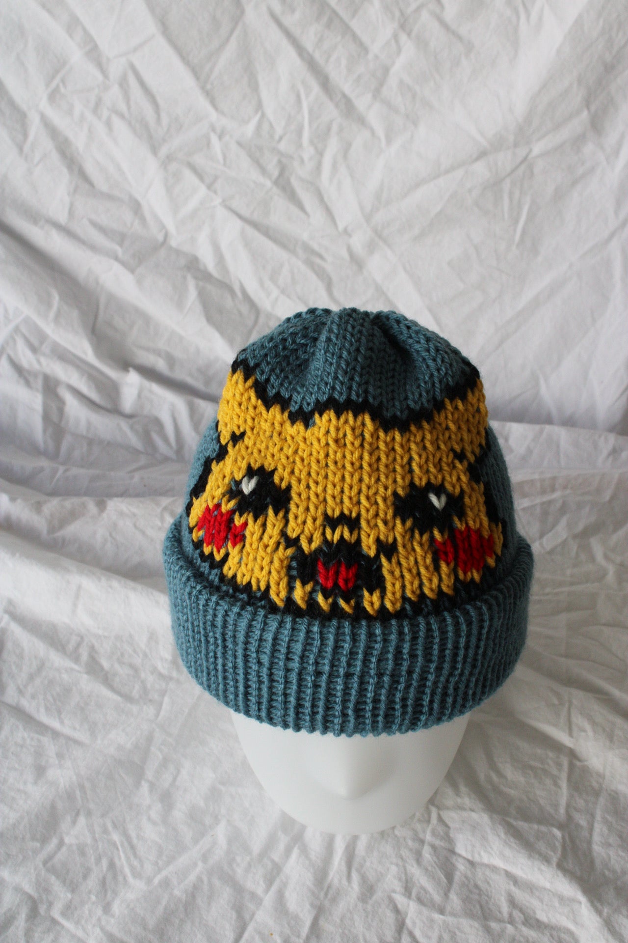 Pikachu Pokémon Knit Beanie – Handmade & One of a Kind