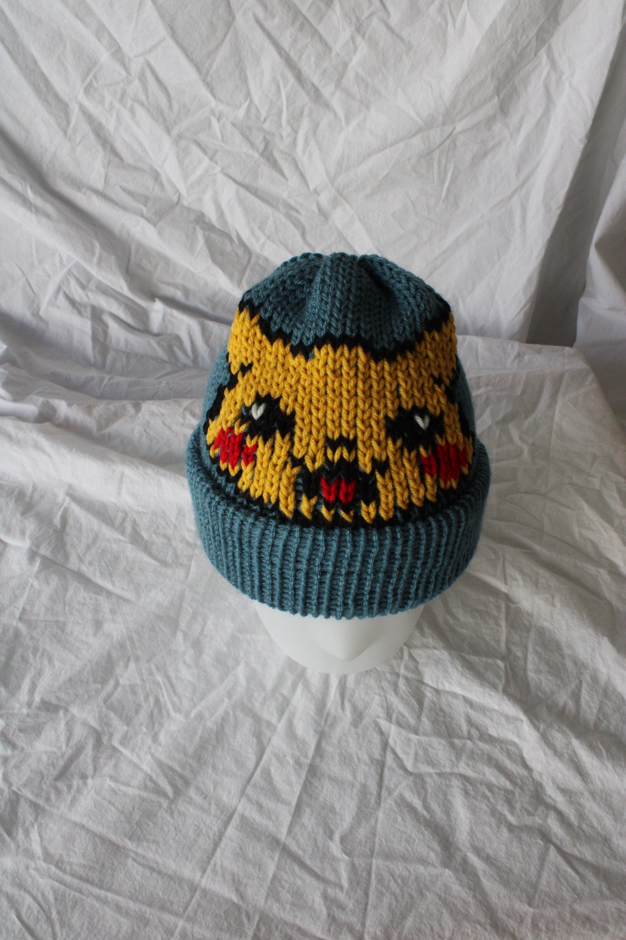 Pikachu Pokémon Knit Beanie – Handmade & One of a Kind