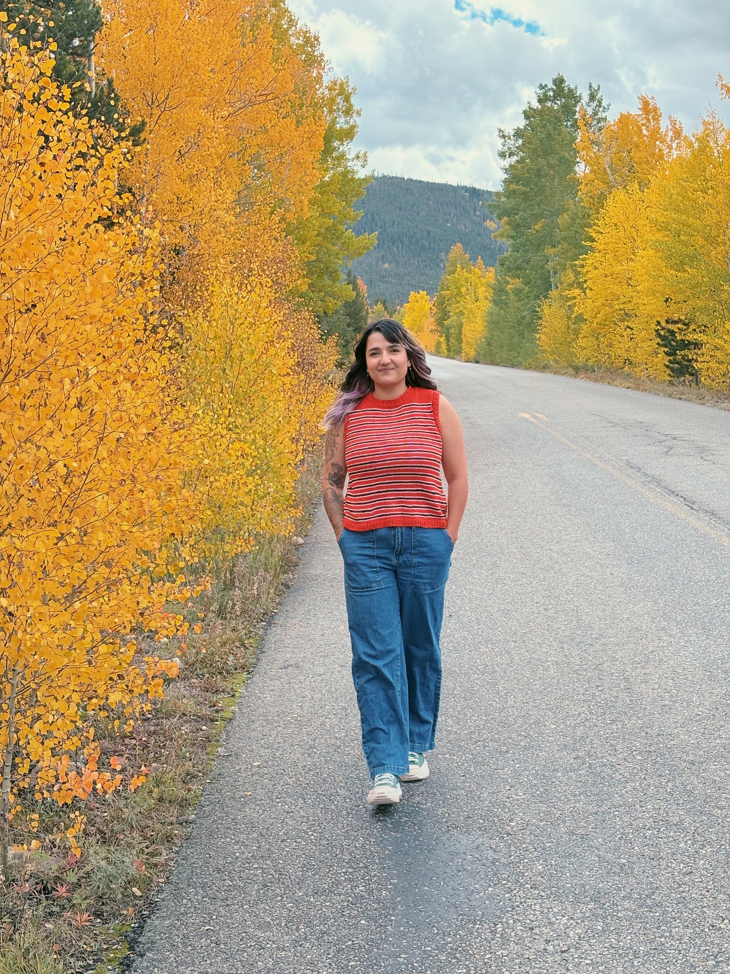 Handmade Striped Knit Vest – Cozy Fall Layer