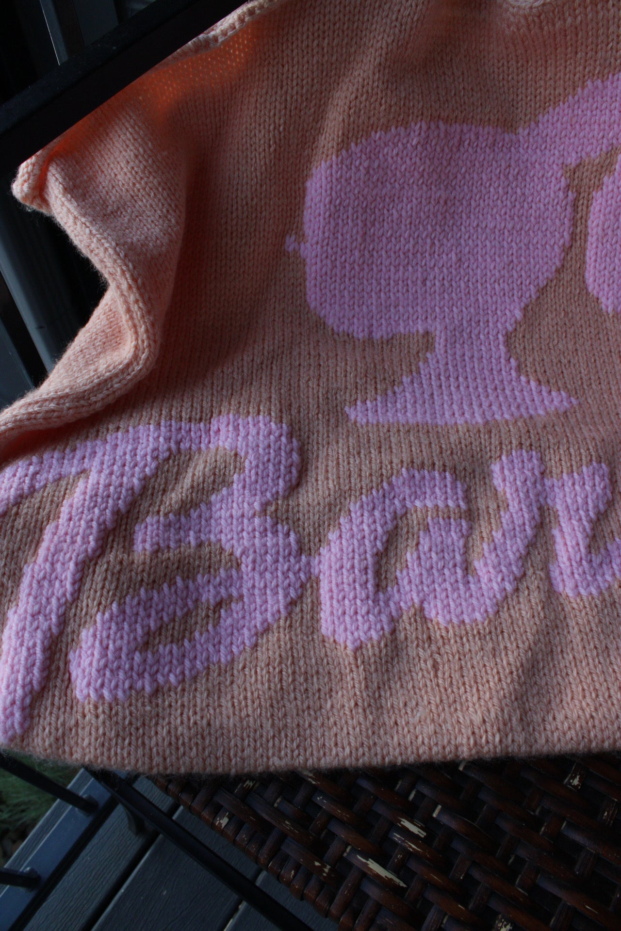 Handmade Barbie Knit Tote Bag – Oversized Pink & Peach Shoulder Bag | Retro Inspired
