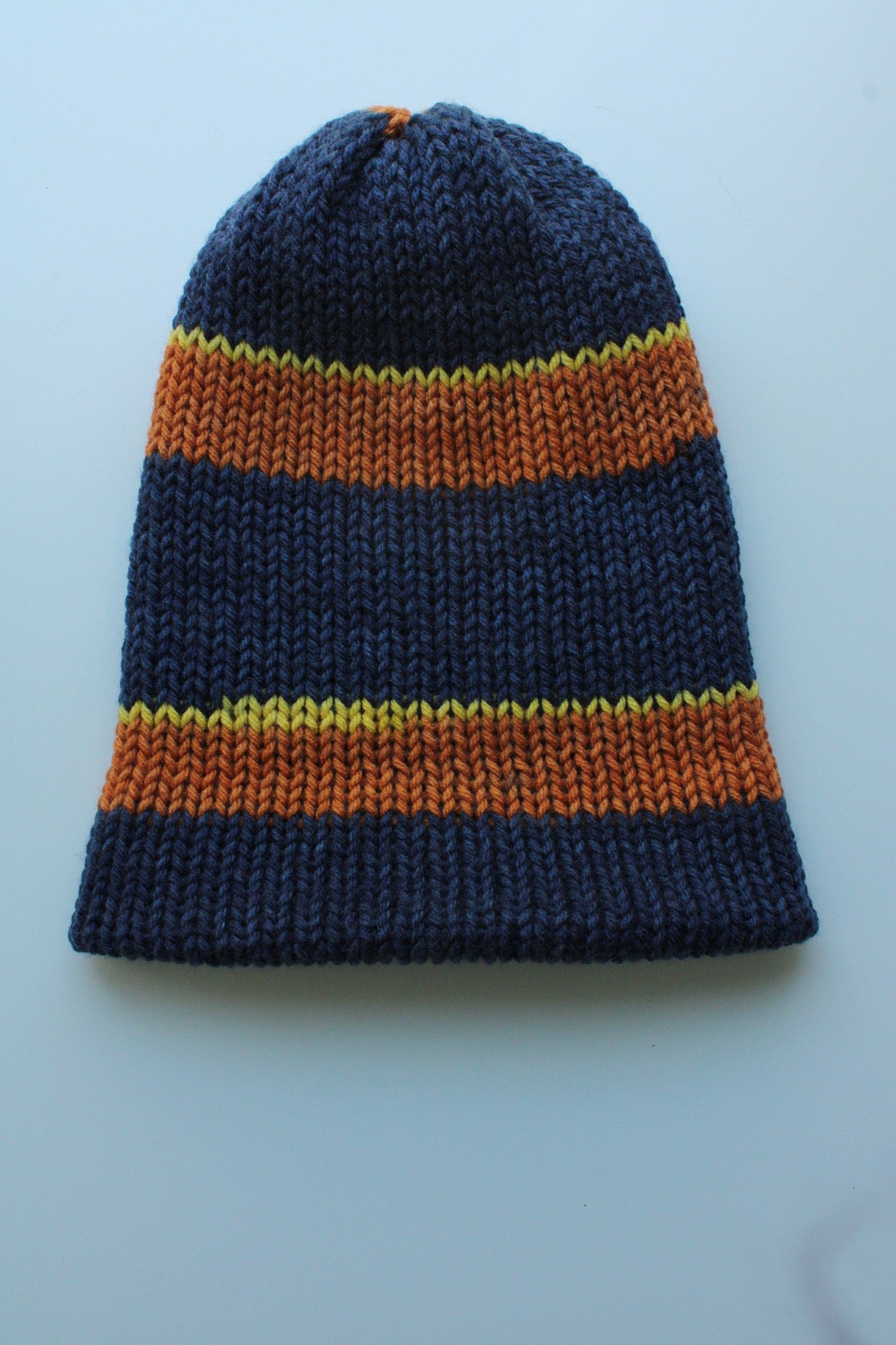 Handmade Knitted Winter Beanie – Cozy & Warm Striped Design