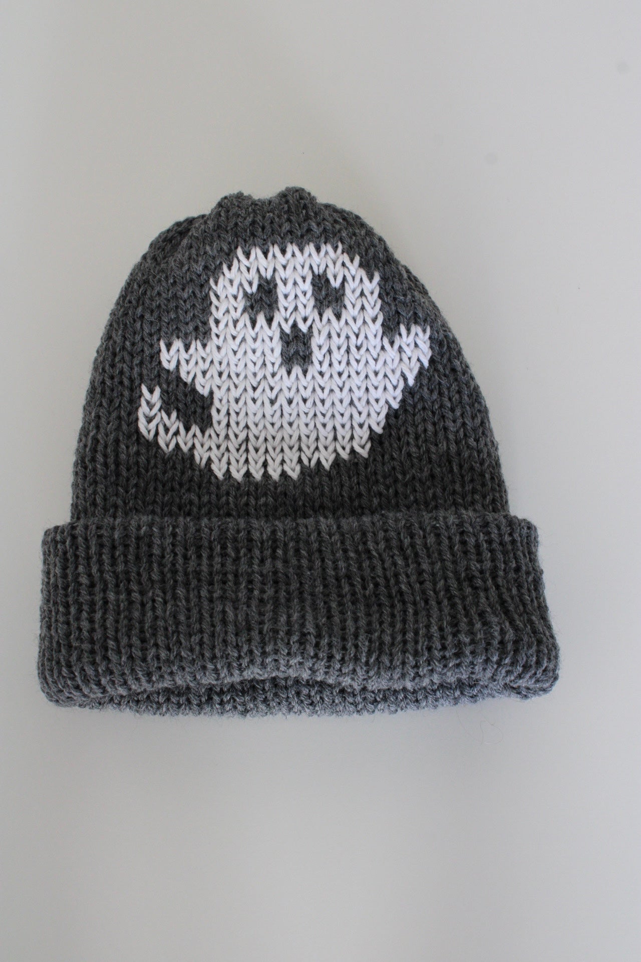 👻 Ghost Knit Beanie – Handmade & One of a Kind