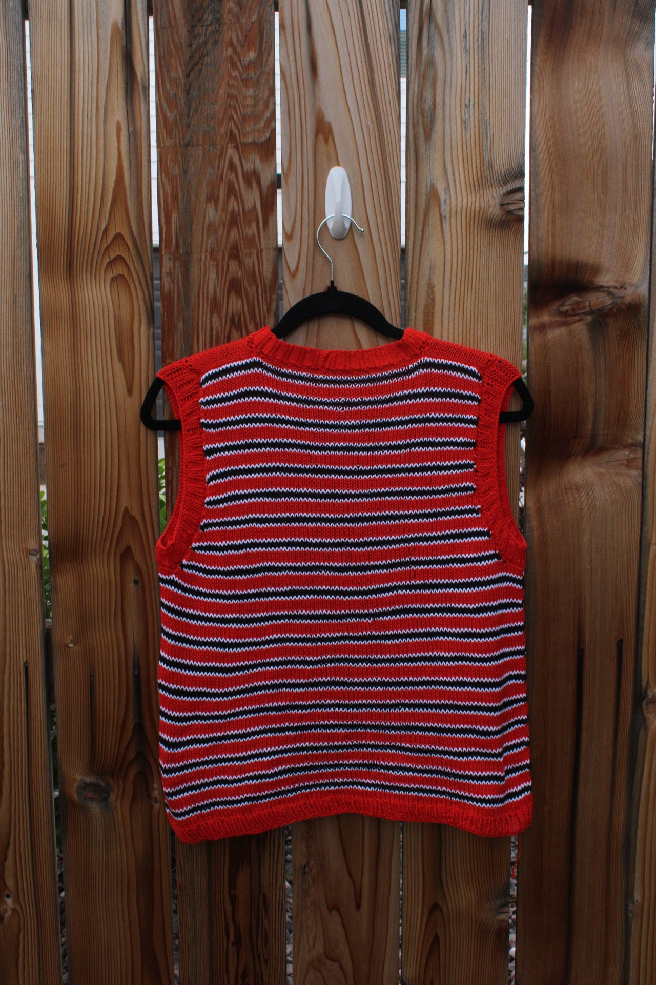 Handmade Striped Knit Vest – Cozy Fall Layer